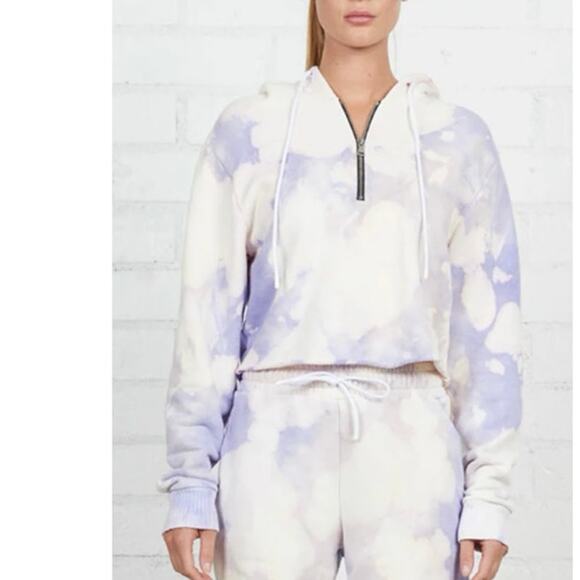 Cotton Citizen Brooklyn Crop Zip Hoodie Tie Dye  Size Small - Picture 1 of 13